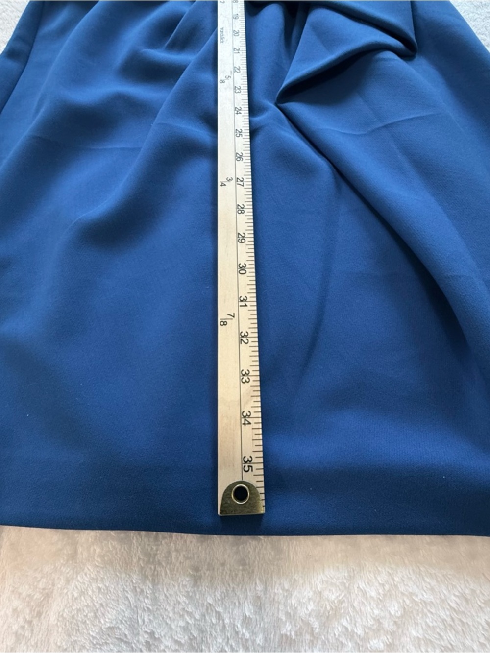 Halston Heritage modern, elegant Sapphire Blue Draped Sheath Dress Size 12 - Picture 10 of 12